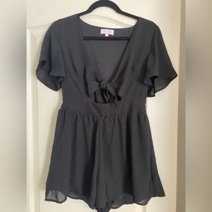 size small, pink lily romper